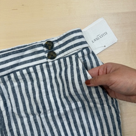 Ellen Tracy Linen Blend Stripes Wide Leg Pull On Pants Women Large Beach Coastal - Picture 9 of 10